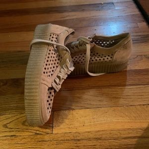 Platform lace up tennis shoes